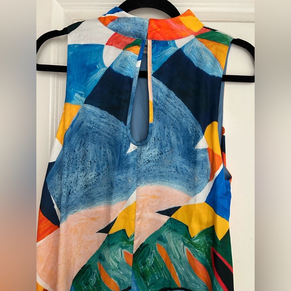 NWT Nicole Miller Watercolor Abstract Print Maxi Dress Large - Picture 3 of 3